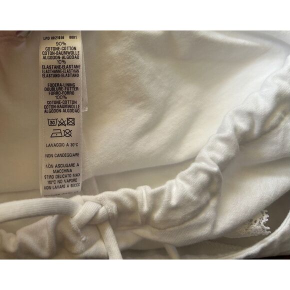 La Perla White Cotton Lace Racerback Tank Top Set Lounge Pajamas M - Picture 4 of 13